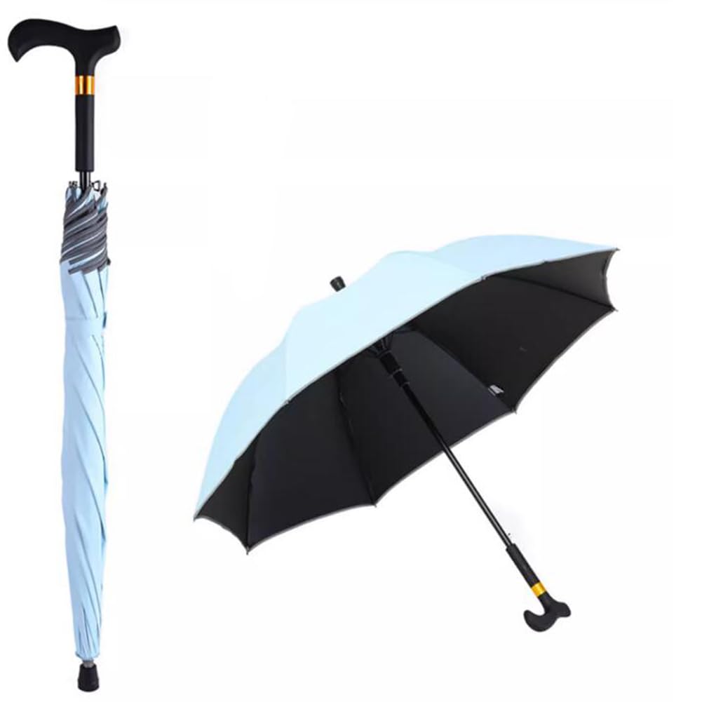 AVIITI Outdoors Walking Cane Umbrella, Non Slip City-Safewalking Windproof Stick Umbrella, Tourism Multifunction Crutch Umbrella Men Women,I,83cm/32.6inch