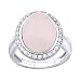 SILVEGO Damen Ring aus 925 Sterling Silber mit natürlichem Rosenquarz und Zirkonia