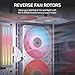 Corsair RS120-R ARGB 120mm PWM ARGB Reverse Fans – Reverse Rotor, +5V ARGB Connections, Eight RGB LEDs, High Static Pressure, Daisy-Chain, Magnetic Dome Bearing, Zero RPM Mode – Triple Pack – White