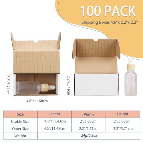 Image of ZBEIVAN 4.6x2.2x2.2 White Shipping Boxes Set of 100, Corrugated Cardboard Mailer Boxes for Packaging Small Business Mailing Gifts