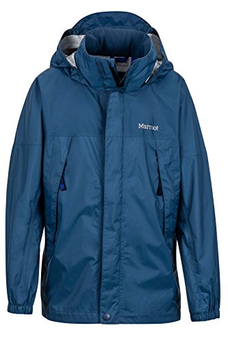 Marmot Boys' PreCip Lightweight Waterproof Rain Jacket, Vintage Navy, Large