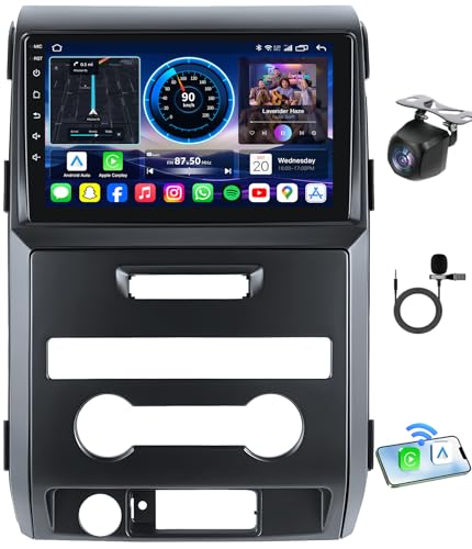 4G+64G for 2009-2014 Ford F150 Radio: 9 Inch 1280 * 800 Touch Screen Stereo Wireless Carplay Android Auto 5G WiFi GPS Bluetooth FM RDS Mirror Link Backup Camera Support OTA Upgrade