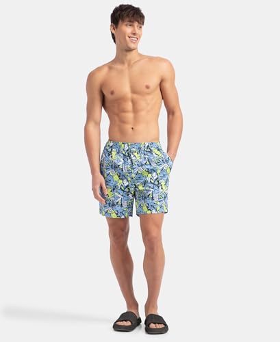 Image of Jockey NY07 Men's Super Combed Cotton Satin Weave Printed Boxer Shorts with Side Pocket