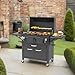 CosmoGrill NEW Ignis Premium Smoker Barbecue Charcoal BBQ Grill, Large Dual Cooking Area, Cast Iron, Side Table Warming Rack, Portable, Adjustable Charcoal Tray Air Vents Built-in Thermometer