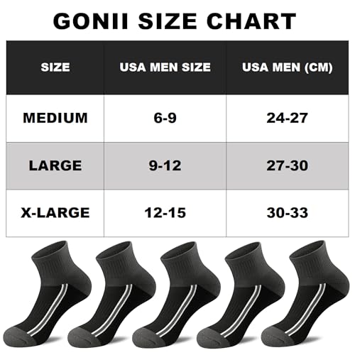 Image of Gonii Mens Athletic Ankle Socks 5-Pairs
