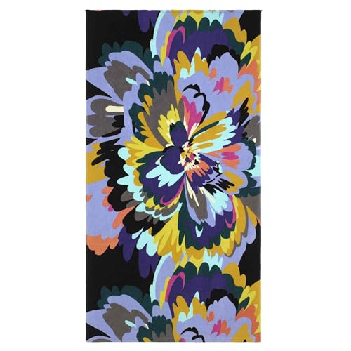 Nicole Miller - Beach Towel, Soft & Absorbent Cotton Sheared Velour, Printed Beach Accessories (Bright Bloom, 36