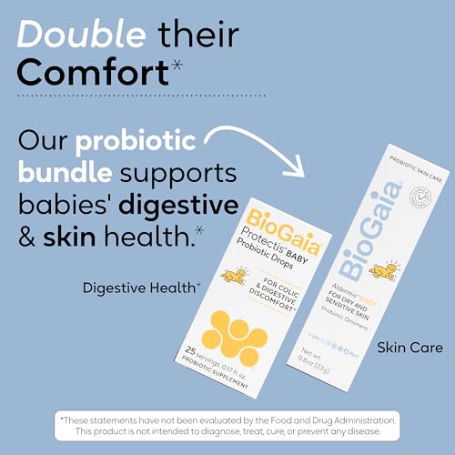 Image of BioGaia Baby Probiotic Essentials For Digestive & Skin Health | Drops Ease Colic, Gas & Tummy Issues | Ointment Soothes & Hydrates Dry, Irritated Skin