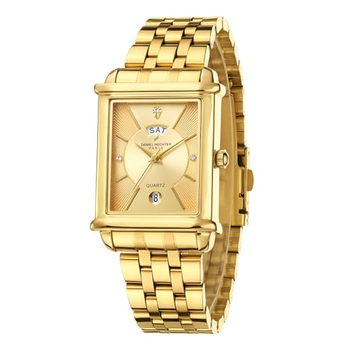 Image of Daniel Hechter Paris Etoile Collection Watch for Men Analog Watch - Rectangular Dial with Day & Date Display, Stainless Steel Strap, Quartz Movement