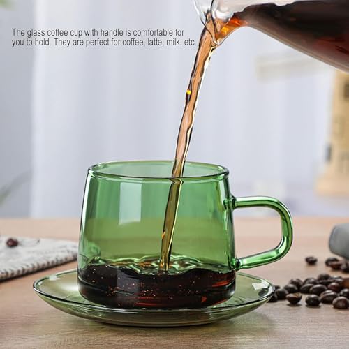 Taza de vidrio borosilicato 250 ml color verde miniatura 2