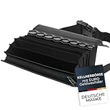 HMF 48830-02 Kellnertasche Leder, Kellnerbörse inkl. Euro-Geldwechsler, Tragegurt, 20,5 cm x 6,5 cm x 10,0 cm, schwarz