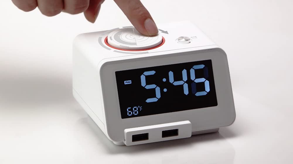 Homtime C1PRO Music Alarm Clock with Bluetooth Speaker, Dual USB