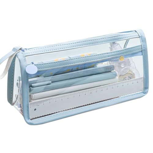 Image of Zibuyu Transparent Pouch, Double Layer Pencil Case, Pouch for Stationery