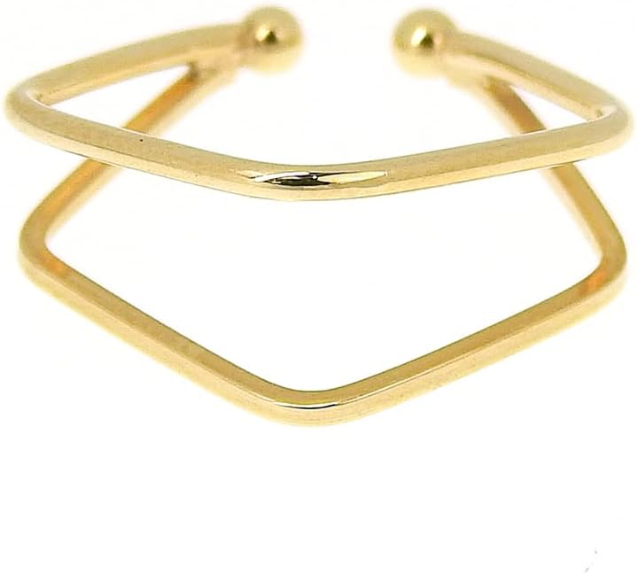 イヤーカフ K10YG 10金 イエローゴールド 耳飾り アクセサリー 2連デザイン