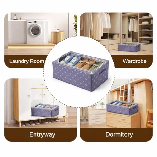 Image of DecorTwist Large Under Bed Storage Box Pack of 1| Heavy-Duty Foldable Organiser with Thick PVC Transparent Cover | Dustproof Storage for Clothes, Shoes, Quilts & Blankets | Home Organizer