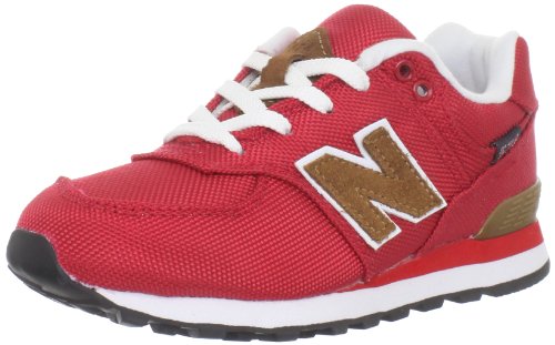 Image of New Balance Kid's 574 V1 Lace-Up Sneaker, Red /Brown, 10.5 M US Little Kid (4-8 Years)