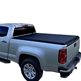 BODAWA 6.5' Soft Roll-Up Truck Bed Clamp on Tonneau Cover with Rails + Touch Light + Hex Key + Seal
