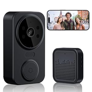 WASHLA Video Doorbell Wireless,Ring Video Doorbell Smart Security Doorbell Camera with Camera Wireless 2-Way Monitoring Suitable for Outdoor Entrance