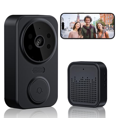WASHLA Video Doorbell Wireless,Ring Video Doorbell Smart Security Doorbell Camera with Camera Wireless 2-Way Monitoring Suitable for Outdoor Entrance