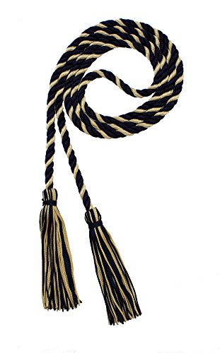 Image of Graduation Honor Cord - Navy /Old Gold - Every School Color Available - Made in USA