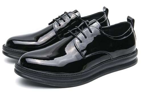 Mens Sneakers Black Prom Dress Oxfords Tuxedo Leather Derby Fashion Business Comfortable Casual Walking Shoes4