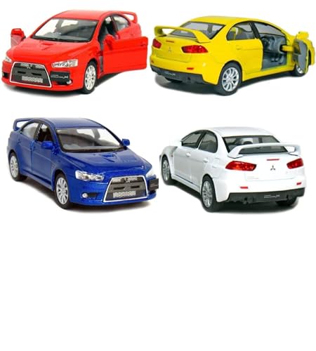 Modelo a escala 1:36 Mitsubishi Lancer Evolution X 2008, Set 4 piezas miniatura 1