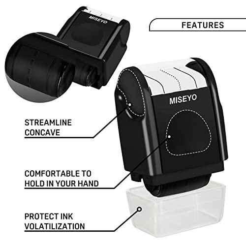 Image of Miseyo Dashed Handwriting Lines Practice Roller Stamp,Self-Inking Line Rolling Stamps for Kids Writing - Black