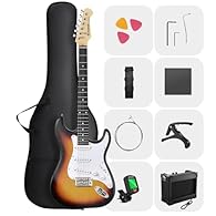 COMPLETE BEGINNER’S PACKAGE：Open the box, and you’re ready to play. This beginner kits includes the DST-80 electric guitar, custom 5W amplifier, durable gig bag, capo, strap, extra strings, digital tuner, amp cable, picks, and access to free online l...