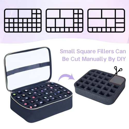 Small Clear Nail Polish Organizer Case Holds 40 Bottles(15ml-0.5fl.oz) Multifunctional Nail Polish Bag, Cosmetic Travel Makeup Bags for Women, Black3