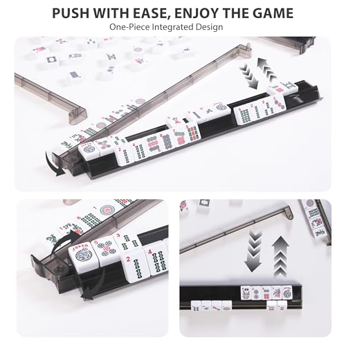 Set de 4 estantes con empujadores para Mahjong moderno gris oscuro miniatura 3