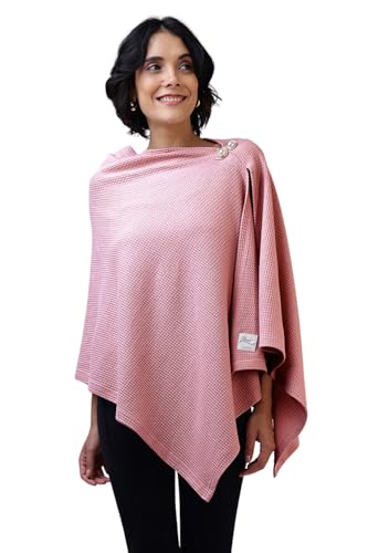 Image of Zelena Cotton Bamboo Blend Premium Nursing Cover for Breastfeeding | Breastfeeding Cover for Mothers | Feeding Shawl for Mother | Breathable Nursing Covers | Poncho for Mom(Light Pink)
