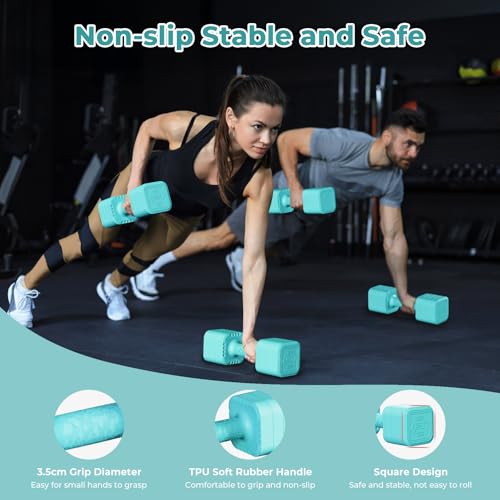 Dripex Adjustable Dumbbells Weight Set 2.5kg 5kg 10kg Dumbbell Pair, 4-in-1 Weight Dumbbells Set Women Men with Non-Slip Handle Home Gym Fitness-5kgX2 - Image 4