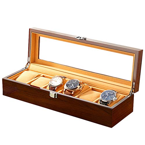 MOWEO Boîtes de montres cadeaux rangement en Fiber de carbone bois montres mécaniques vitrine laque noire bijoux fenêtre organisateur