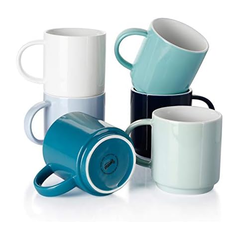 Sweese Stackable 10 Oz Porcelain Coffee Mugs Cover