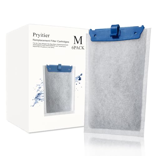 Image of Pryitier 6 Pack Filter Cartridge Compatible with Whisper Bio-Bag Filters 10i /IQ10 /PF10, Medium Replacement Filter Cartridges for Aquariums Compatible with ReptoFilte 20 gallons (90 GPH)