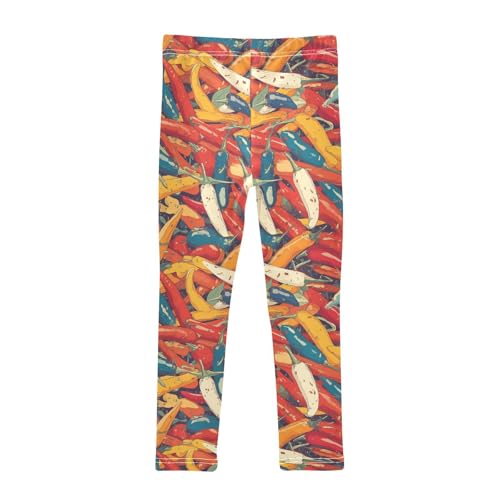 KLL Hot Chili Peppers Seamless Pattern Toddler Baby Girl Basic Leggings Casual High Waisted Leg Yoga Pants Exercise2