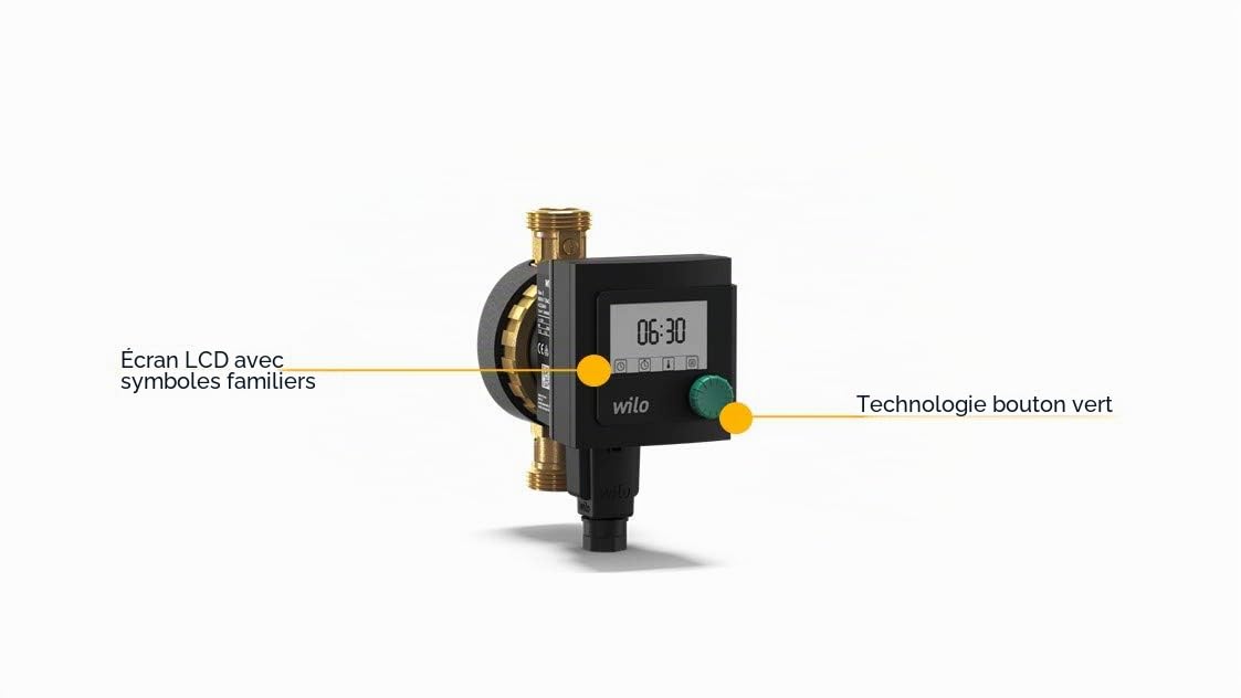 Wilo Star-Z Nova T Star-Z Nova T Pompe de circulation d'eau potable haute efficacité, coureur humide, longueur 138mm, G1
