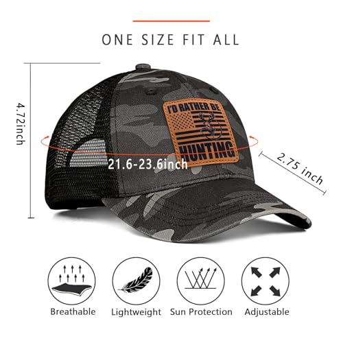 Image of Mens Hat Snapback Trucker Hats Outdoor Gifts for Men Dad Husband Father's Day Leather Pattern Baseball Cap