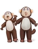 Spooktacular Creations Inflatable Monkey Costume, Halloween Inflatable Costume, Full Body Monkey Air Blow Up with Gloves for Halloween Cosplay Dress Up Parties, Medium(51-59' / 130-150cm)
