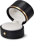 Anillo de cuero caja de compromiso propuesta anillo de boda caja de regalo multifunción cajas de joyería pendiente anillo caja de regalo (cada 2) (negro)