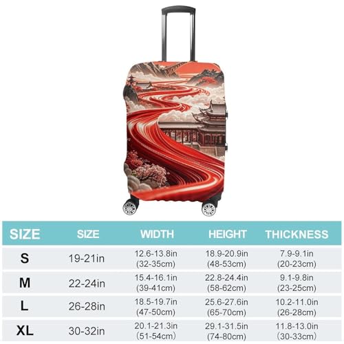 The Road of Color Luggage Cover, Elastic Luggage Protector Fits 19-32in Suitcases, Washable & Anti-Scratch Suitcase Cover for Men Women S2