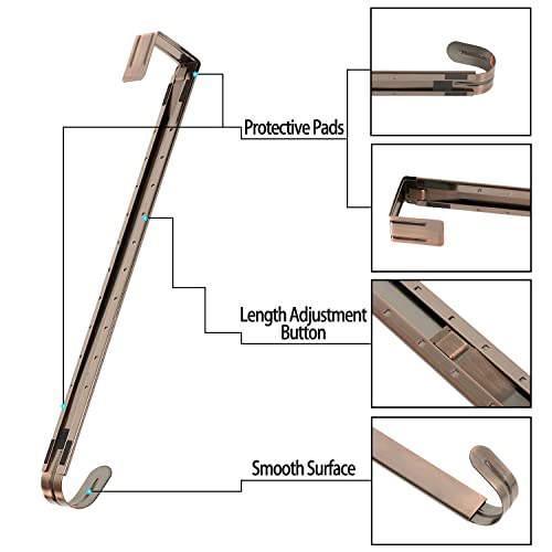 Image of Sattiyrch Wreath Door Hanger,Adjustable Wreath Hanger for Front Door,Over the Door Wreath Hook from 15-25 Inch,Holds up to 20 lbs,Brushed Copper