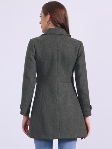 Image of Allegra K Women's Winter Classic Overcoat with Pockets Single Breasted Coat | Soft pea coat, Fully lined outerwear, Trendy, Fall office peacoat, Warm casual holiday everyday wear,