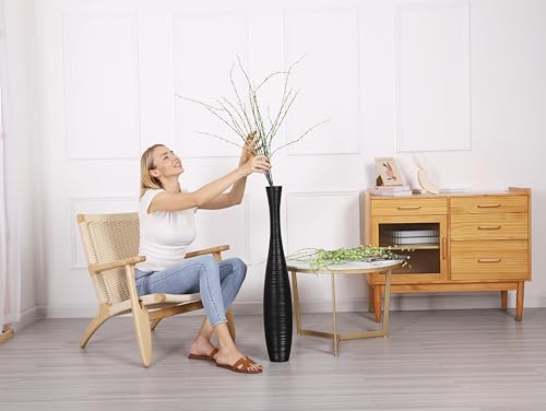 Image of Leewadee Large Floor Vase 34 inches Polyresin for Pampas Grass, Dried Flowers