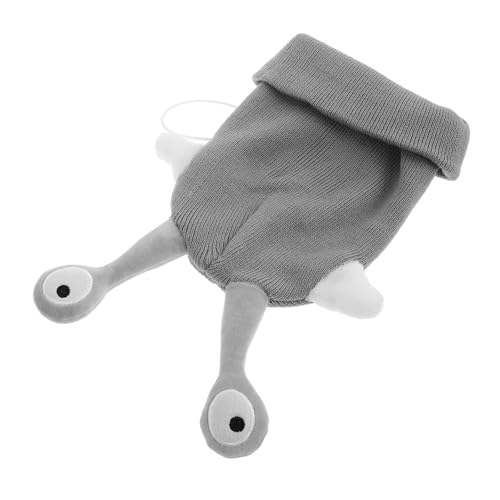 CLISPEED Funda para Casco de Esquí de Punto Gris Dibujos Animados para Casco Individual y Doble Accesorio Cálido y Decorativo para Deportes de Invierno y Snowboard 1 Pieza