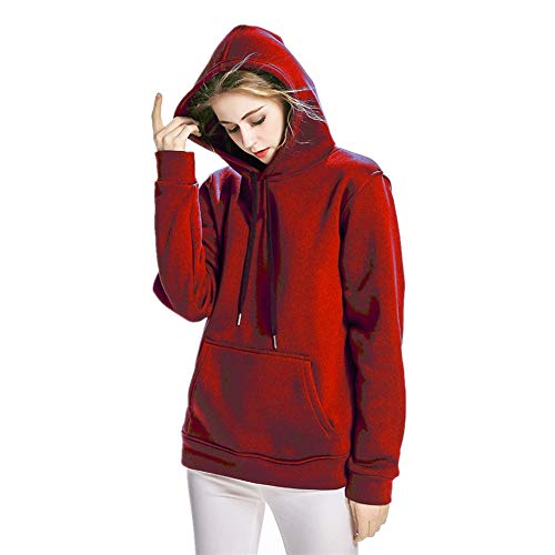 Sweat à capuche rouge femme S | Hoodie sport et casual