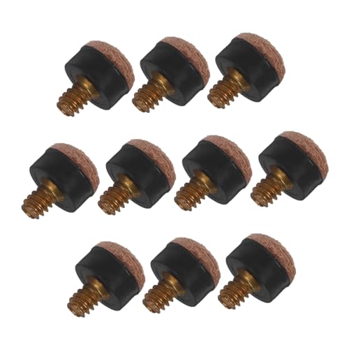 HOODANCOS 10個螺旋式台球皮? 替えキュー先端 ビリ スヌーカー用 プールスティック修理アクセサリー 高精制御向け