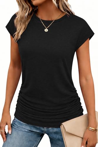 T-shirt court femme Zeagoo col rond basique et chic du S au XXXL