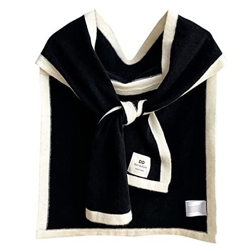 Shawl Shoulder Wrap Crochet Shawls And Wraps Shrug Scarf Shawl Wraps For Women Lightweight Solid Knitted Shawl, Approx. 44x150cm/17.32x59.06in, Black-2