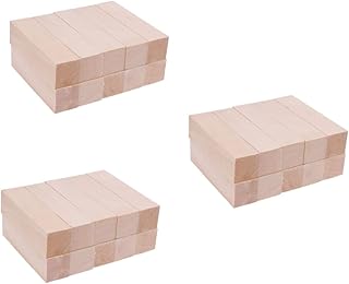 SEWACC 30 Peças Cavilhas De Madeira Cavilhas Quadradas Artesanato Em Madeira DIY Artesanato Grandes Blocos De Construção Torre Blocos De Madeira Quadrado Bloco De Madeira DIY Madeira