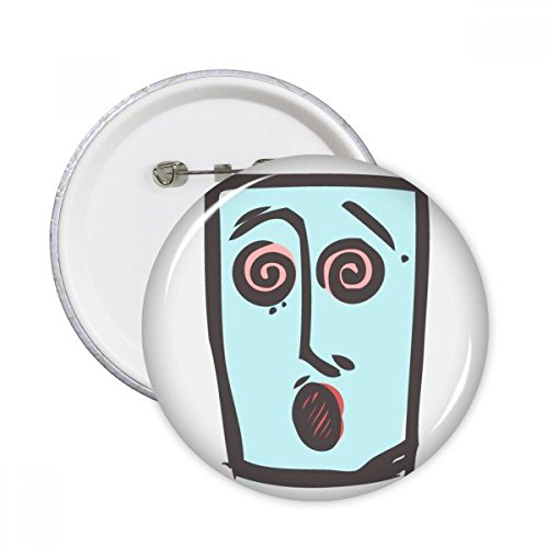 Badge bouton cadeau 5pcs Dizzy Visage abstrait à offrir aux passionnés d'art